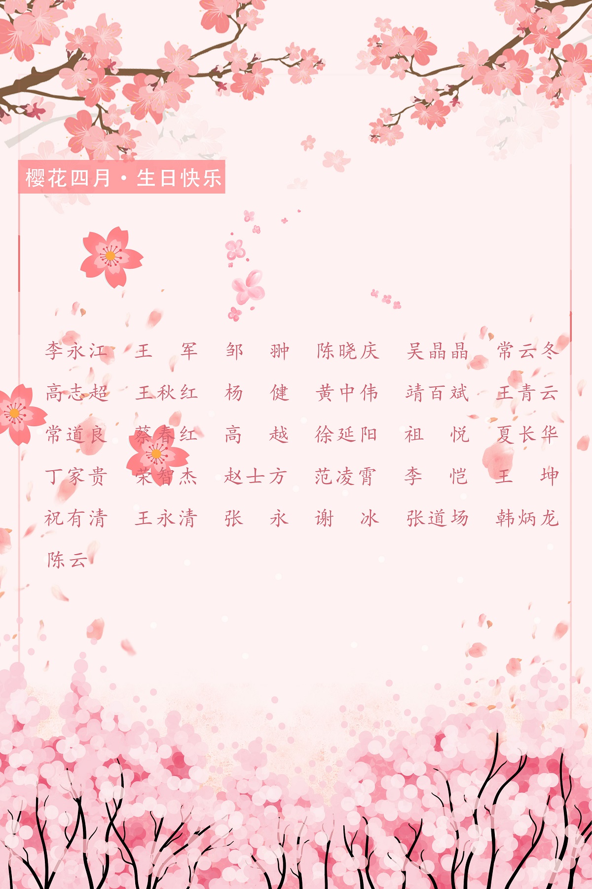 【生日祝福】恭祝04月生日的員工生日快樂！