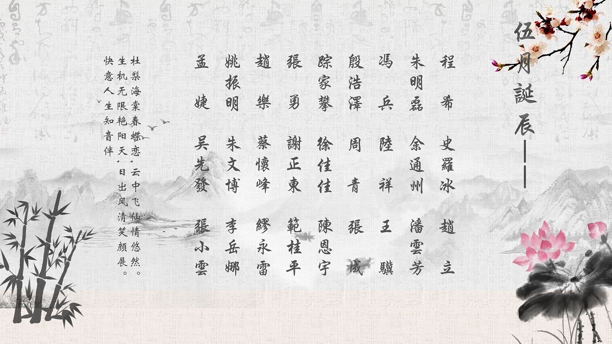 【生日祝福】恭祝05月生日的員工生日快樂！