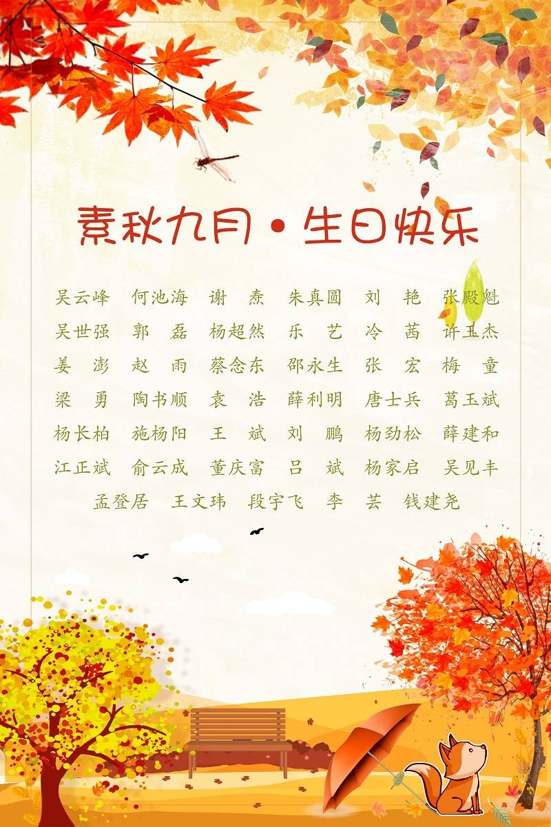 【生日祝福】恭祝09月生日的員工生日快樂！