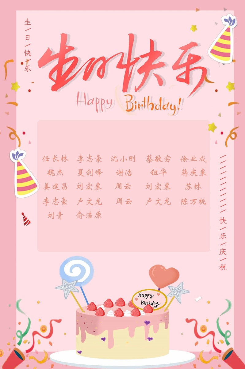 【生日祝福】恭祝08月生日的員工生日快樂！